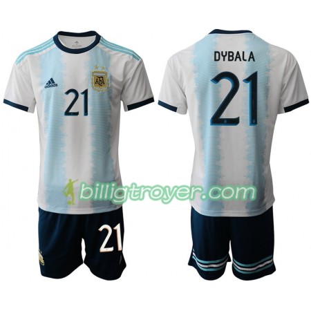 Billige Fotballdrakter Argentina DYBALA 21 Barn Hjemmedraktsett Copa América 2019 Kortermet